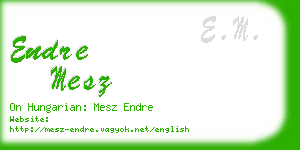endre mesz business card